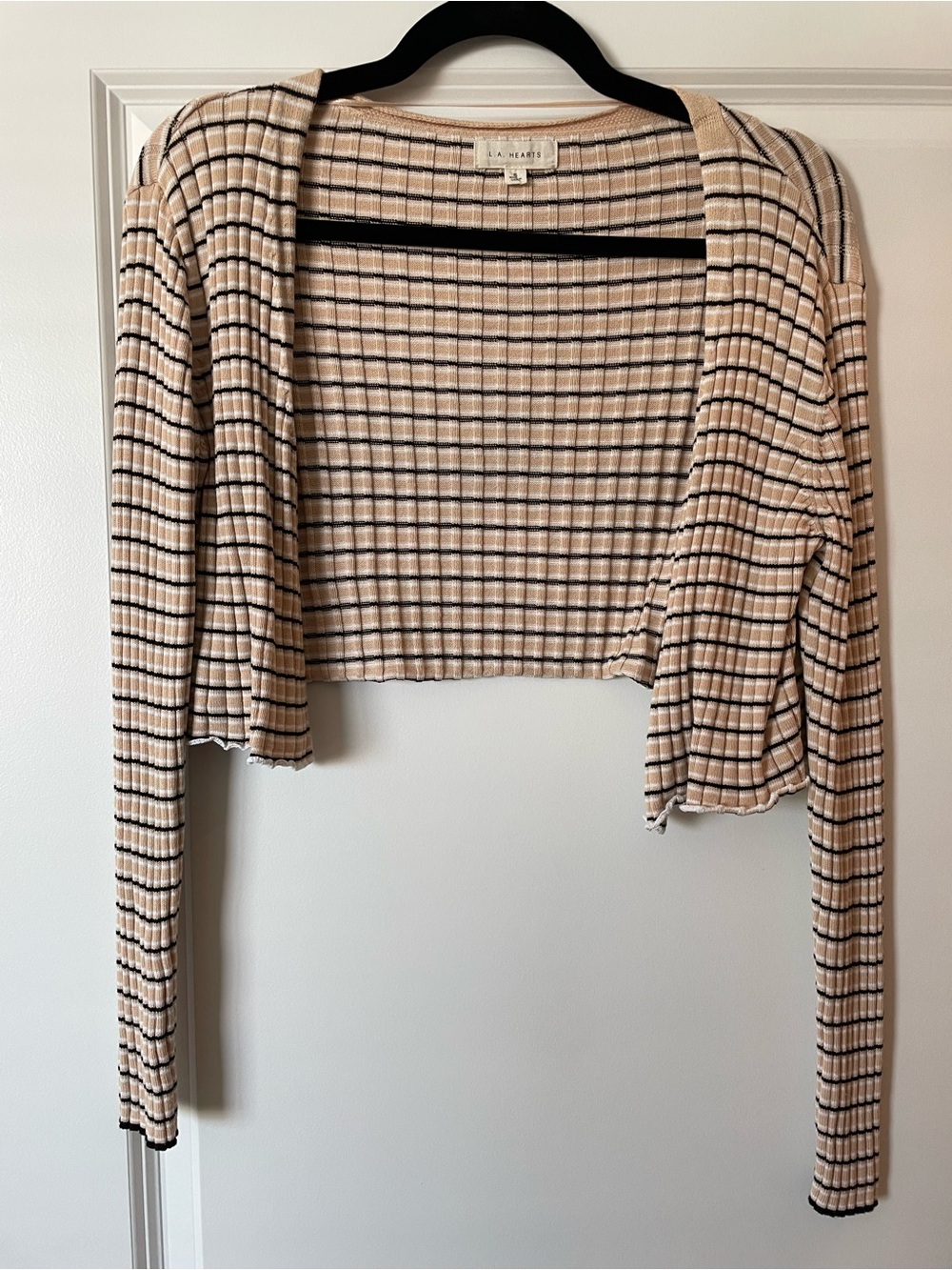 Pacsun LA Hearts Ribbed Cropped Cardigan